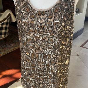 Brand New All Saints Beaded Dress. Metallic.